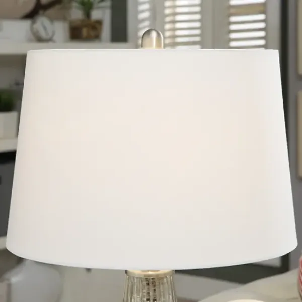 Table Lamps-Kirkland's Home Gold Ribbed Mercury Glass Table Lamp White