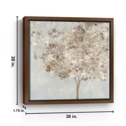 Framed Art-Kirkland's Home Gold Shimmering Tree Framed Canvas Art Print Gray/Brown/Gold