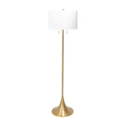 Floor Lamps-Kirkland's Home Gold Sleek Modern Floor Lamp White