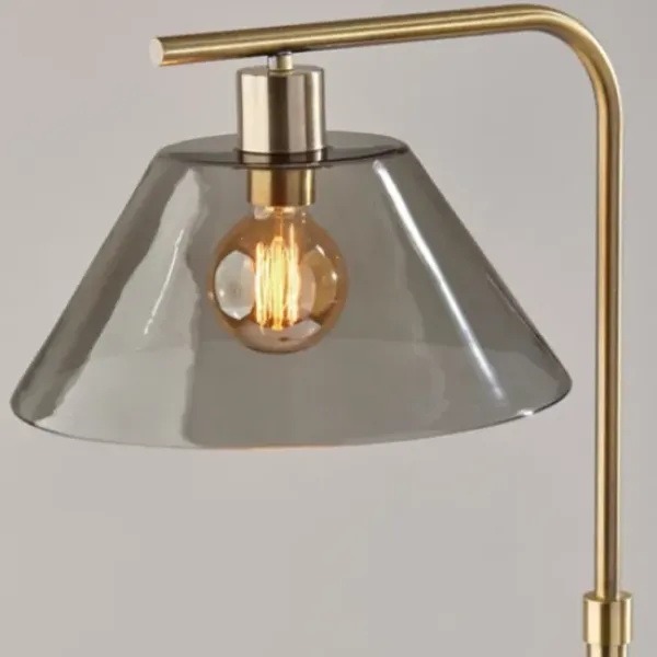 Floor Lamps-Kirkland's Home Gold Smoked Glass Floor Lamp Gray