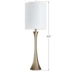Table Lamps-Kirkland's Home Gold Sparkle Shade Tapered Table Lamps, Set Of 2 White