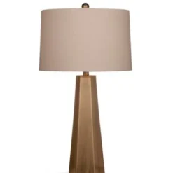 Table Lamps-Kirkland's Home Gold Tapered Hexagon Table Lamp Tan