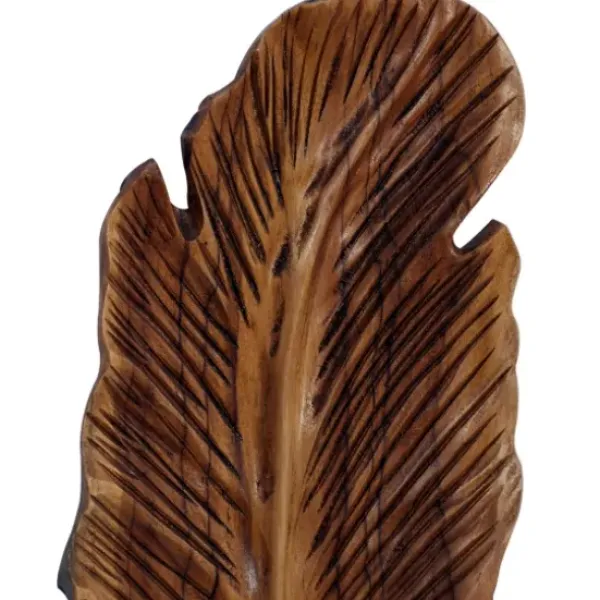 Wall Plaques-Kirkland's Home Gold Teak Carved Feather Wall Plaques, Set Of 3 Brown