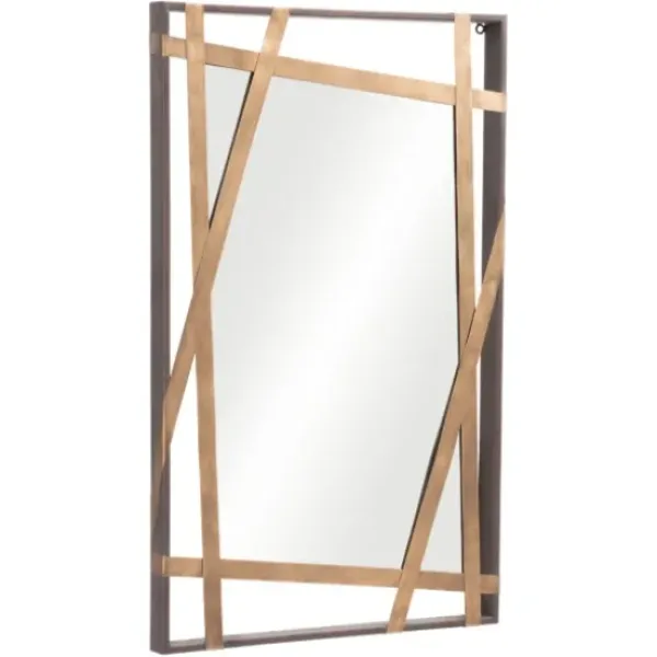 Framed Mirrors-Kirkland's Home Gold Tilted Abstract Framed Mirror