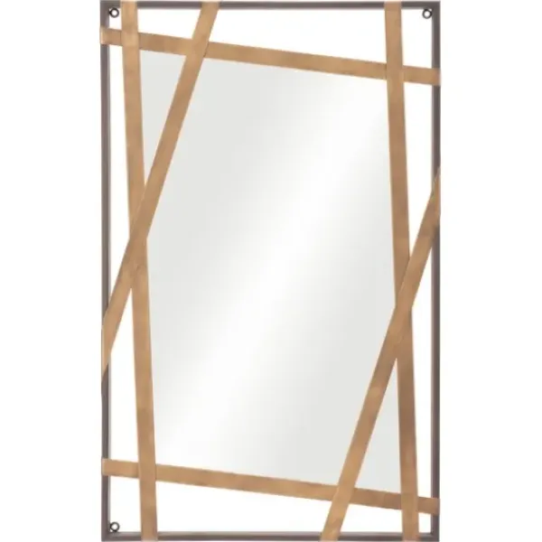 Framed Mirrors-Kirkland's Home Gold Tilted Abstract Framed Mirror