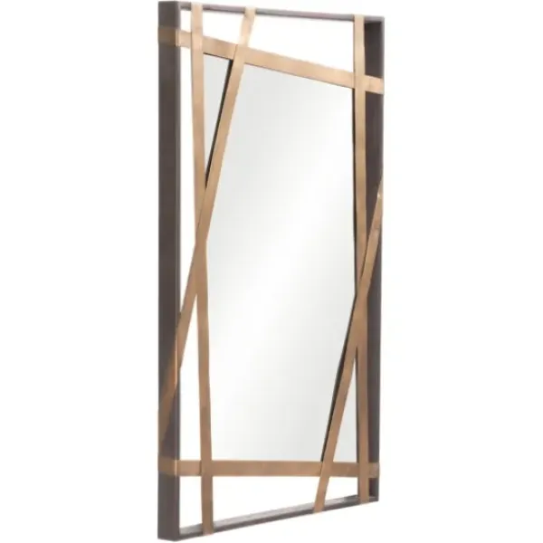 Framed Mirrors-Kirkland's Home Gold Tilted Abstract Framed Mirror