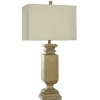 Table Lamps-Kirkland's Home Gold Traditional Rectangular Table Lamp Gold/Tan