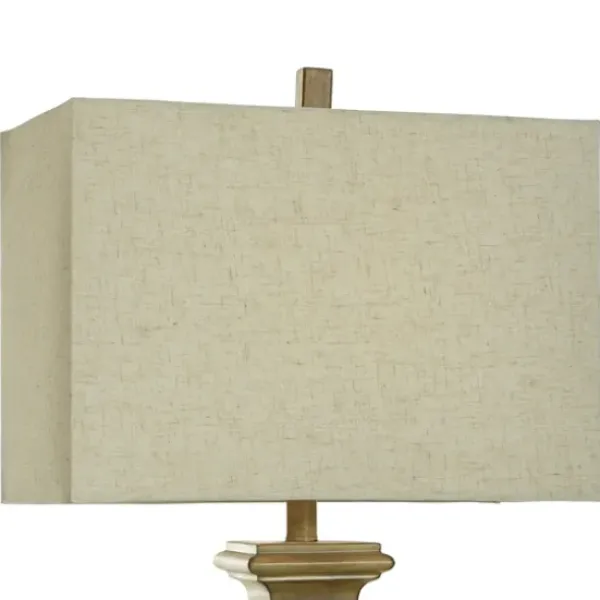 Table Lamps-Kirkland's Home Gold Traditional Rectangular Table Lamp Gold/Tan