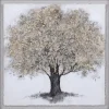 Framed Art-Kirkland's Home Gold Tree Rice Paper Framed Art Print Gold/White