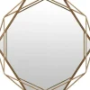 Decorative Mirrors-Kirkland's Home Gold Wire Metal Hexagon Frame Wall Mirror