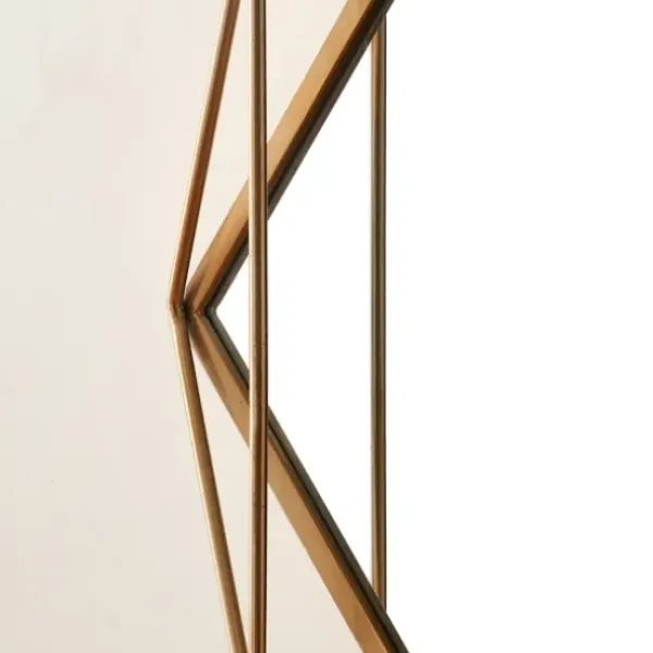 Decorative Mirrors-Kirkland's Home Gold Wire Metal Hexagon Frame Wall Mirror