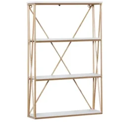 Shelves-Kirkland's Home Gold X-Frame Daisy White Wood Wall Shelf