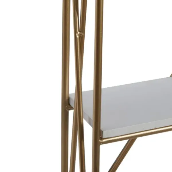 Shelves-Kirkland's Home Gold X-Frame Daisy White Wood Wall Shelf