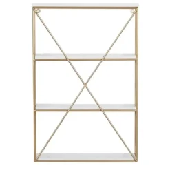 Shelves-Kirkland's Home Gold X-Frame Daisy White Wood Wall Shelf