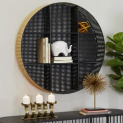 Shelves-Kirkland's Home Golden Dots Circle Cubbies Wall Shelf