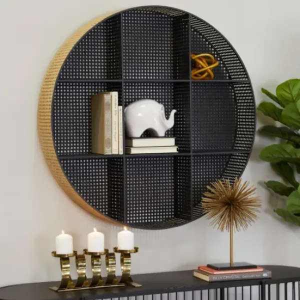 Shelves-Kirkland's Home Golden Dots Circle Cubbies Wall Shelf