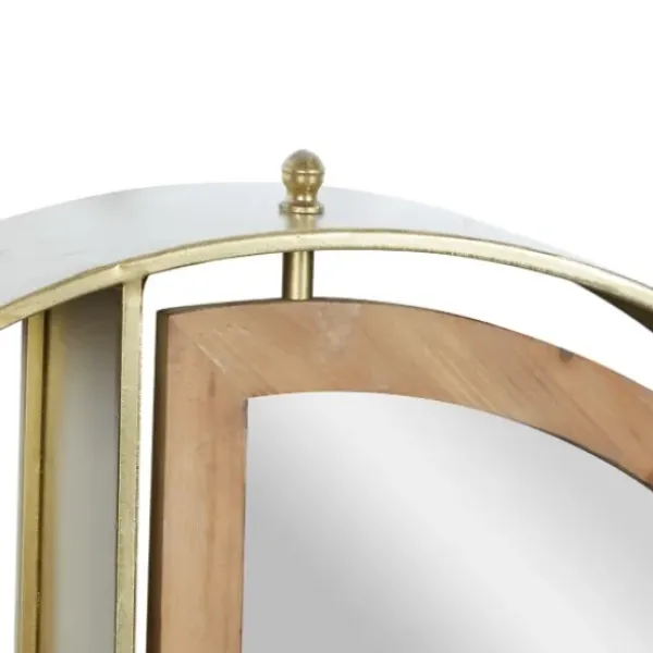 Shelves-Kirkland's Home Golden Floating Shelf With Half-Moon Mirror