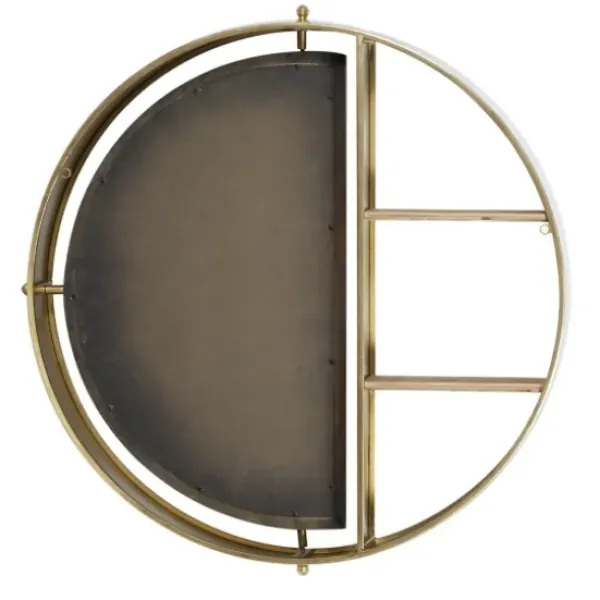 Shelves-Kirkland's Home Golden Floating Shelf With Half-Moon Mirror