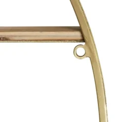 Shelves-Kirkland's Home Golden Floating Shelf With Half-Moon Mirror