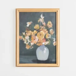 Framed Art-Kirkland's Home Golden Floral Framed Art Print Yellow/Green