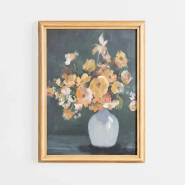 Framed Art-Kirkland's Home Golden Floral Framed Art Print Yellow/Green
