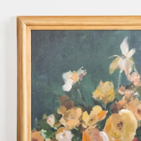 Framed Art-Kirkland's Home Golden Floral Framed Art Print Yellow/Green