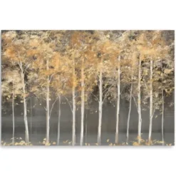 Canvas Art-Kirkland's Home Golden Forest Light Giclee Canvas Art Print Black/Gold