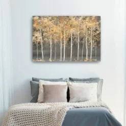 Canvas Art-Kirkland's Home Golden Forest Light Giclee Canvas Art Print Black/Gold