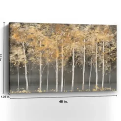 Canvas Art-Kirkland's Home Golden Forest Light Giclee Canvas Art Print Black/Gold