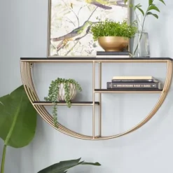 Shelves-Kirkland's Home Golden Half Moon Wall Shelves