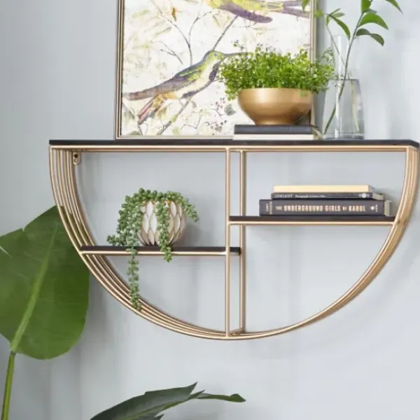 Shelves-Kirkland's Home Golden Half Moon Wall Shelves