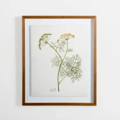 Framed Art-Kirkland's Home Golden Leaves Herbs Dill Framed Art Print White/Green