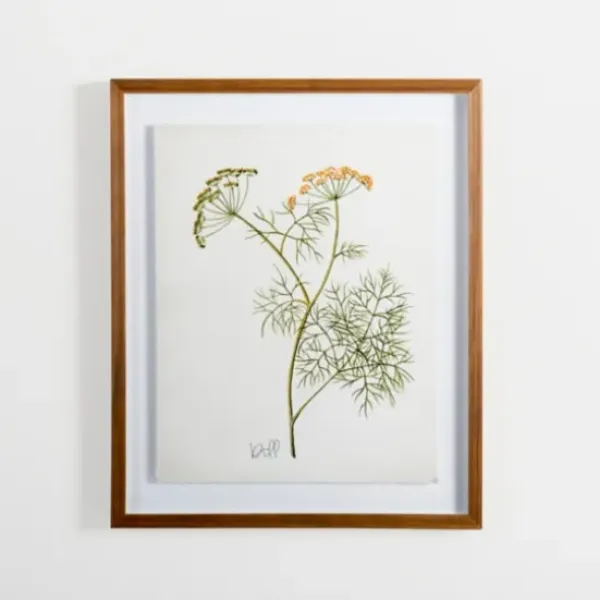 Framed Art-Kirkland's Home Golden Leaves Herbs Dill Framed Art Print White/Green