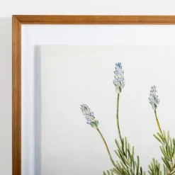 Framed Art-Kirkland's Home Golden Leaves Herbs Lavender Framed Art Print White/Green