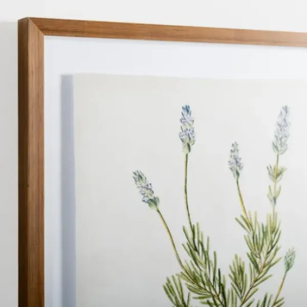 Framed Art-Kirkland's Home Golden Leaves Herbs Lavender Framed Art Print White/Green