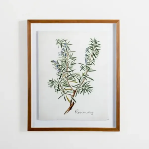 Framed Art-Kirkland's Home Golden Leaves Herbs Rosemary Framed Art Print White/Green