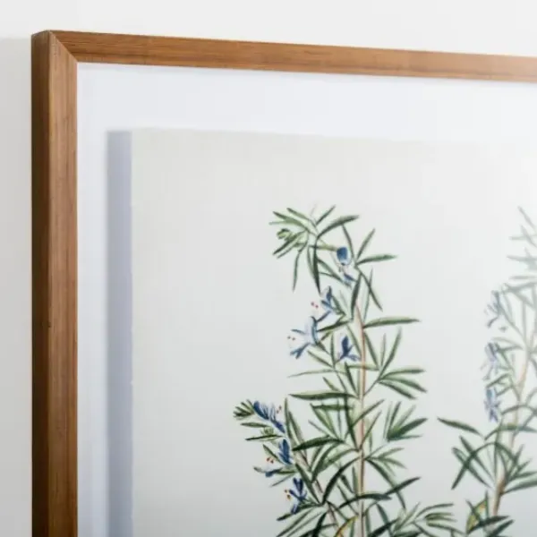 Framed Art-Kirkland's Home Golden Leaves Herbs Rosemary Framed Art Print White/Green