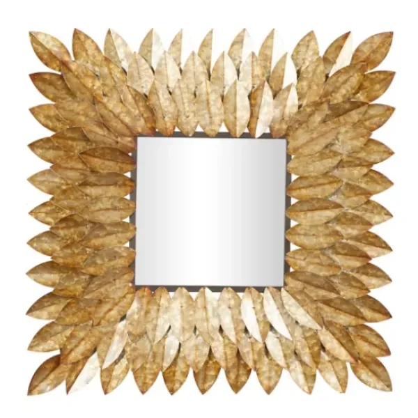Framed Mirrors-Kirkland's Home Golden Leaves Metal Framed Mirror