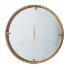 Clocks-Kirkland's Home Golden Mirrored Marbling Wall Clock