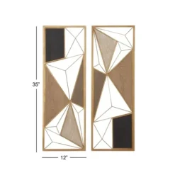 Wall Plaques-Kirkland's Home Golden Mocha Triangular Cut-Out Plaques, Set Of 2 Gold/Brown/Black