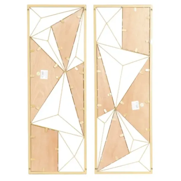 Wall Plaques-Kirkland's Home Golden Mocha Triangular Cut-Out Plaques, Set Of 2 Gold/Brown/Black