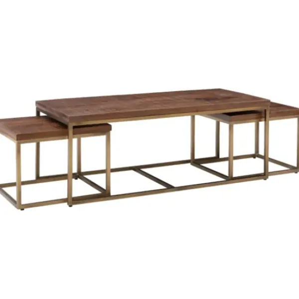Coffee Tables-Kirkland's Home Golden Nesting 3-Pc. Coffee And Accent Table Set Brown