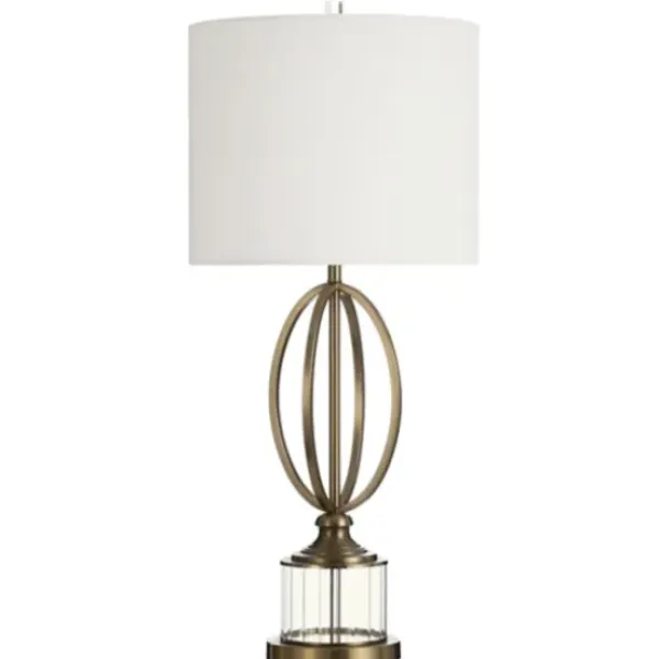 Table Lamps-Kirkland's Home Golden Open Egg Base Table Lamp White