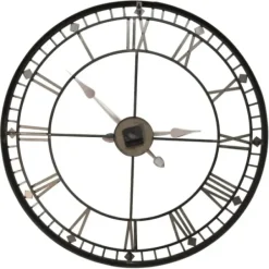 Clocks-Kirkland's Home Golden Open Face Industrial Wall Clock