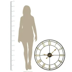 Clocks-Kirkland's Home Golden Open Face Industrial Wall Clock