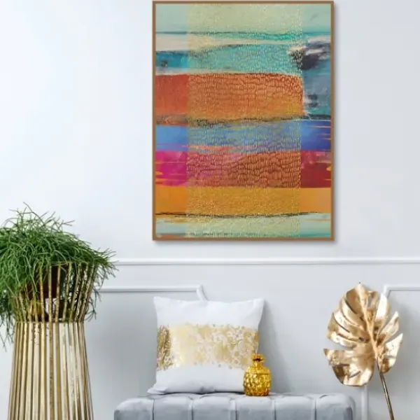 Canvas Art-Kirkland's Home Golden Rain Framed Canvas Art Print Multi