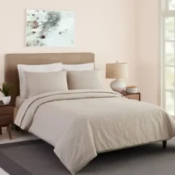 Duvets-Kirkland's Home Golden Shore Textured 3-Pc. King Duvet Set Tan
