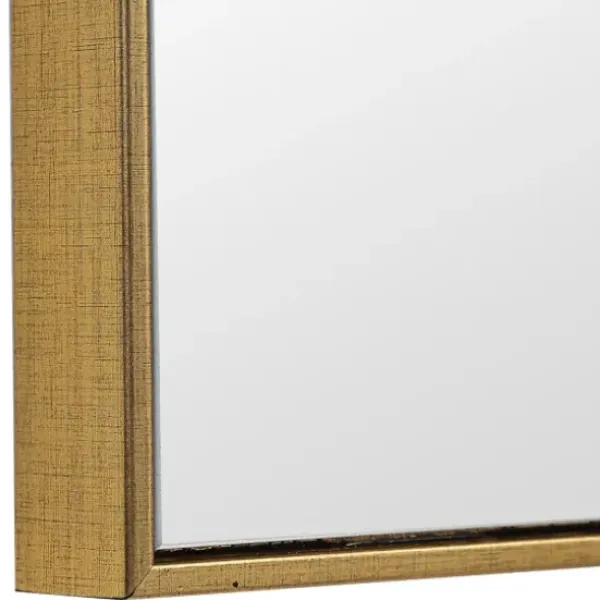 Framed Mirrors-Kirkland's Home Golden Simple Rectangular Frame Wall Mirror