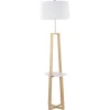 Floor Lamps-Kirkland's Home Golden Triangle Marble Shelf Floor Lamp White
