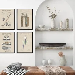 Framed Art-Kirkland's Home Golf Patents Framed Art Prints, Set Of 4 Brown/Multi